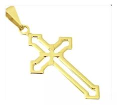 Pingente Crucifixo Clássico Banho Ouro 18k 3cm