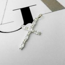 Pingente Crucifixo Com Zirconias Prata 925