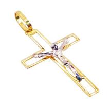 Pingente Crucifixo Cruz com Cristo Vazado em Ouro 18k