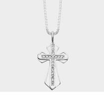 Pingente Crucifixo de Prata 925 Vazado Cravejado Prata Pura Pingente Crucifixo de Prata 925 Vazado Cravejado Prata Pura
