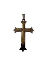 Pingente Crucifixo Niquelado 42mm com Oração do Pai Nosso