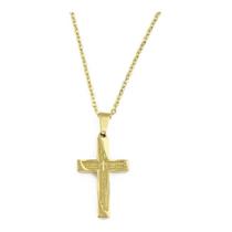 Pingente Crucifixo Oração Alto Relevo Banhado Ouro R:1049