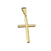 Pingente Crucifixo Pequeno Religiosos Espiritualizados Jesus Banhado a Ouro Delicado Adulto Criança