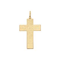 Pingente Crucifixo Salmo 23 Ouro 18K (750) 23 MM