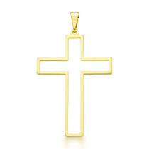 Pingente Crucifixo Vazado Banhado Ouro 18k
