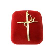 Pingente Cruz 45Mm Cravejada Zircônia Folheado Ouro Pi228