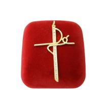 Pingente Cruz 45Mm Cravejada Zircônia Folheado Ouro Pi228