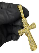 Pingente Cruz Amarrada Cravejada Banhado A Ouro 18k