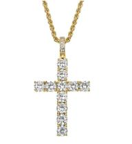 Pingente Cruz Cravejado Ouro 14K - Aporro
