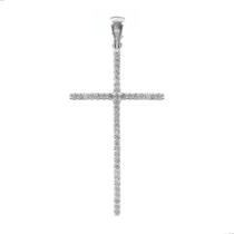 Pingente cruz crucifixo cravejado grande - prata 925