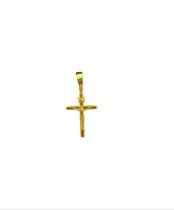 Pingente cruz crucifixo cristo p - banhado a ouro 18k