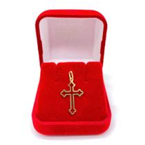 Pingente Cruz Crucifixo De Ouro 18k 750 curvado sofisticado