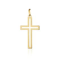 Pingente Cruz Crucifixo Masculino Em Ouro 18k Grande 3cm