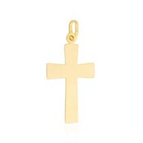 Pingente Cruz Crucifixo Polido Em Ouro 18k