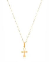 Pingente Cruz Egípcia Em Ouro 18k + Corrente Americana 45cm Pingente Cruz Egípcia Em Ouro 18k + Corrente Americana 45cm