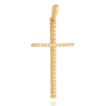 Pingente Cruz Em Ouro 18k Com Zircônias Grande Pingente Cruz Em Ouro 18k Com Zircônias Grande