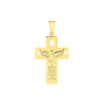 Pingente Cruz Espírito Santo Com Salmo 23 Folheado A Ouro Pingente Cruz Espírito Santo Com Salmo 23 Folheado A Ouro