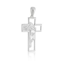 Pingente Cruz Face De Cristo Prata 925 Kl Pingente Cruz Face De Cristo Prata 925 Kl
