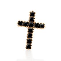Pingente cruz folheado a ouro PRETO 542714 Rommanel