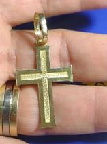 Pingente Cruz Fosca Ouro 18 K 4.00 Gr 36 mm Maciça