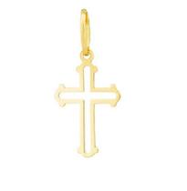 Pingente Cruz Ouro 18 k Peso 0.50 Grama 12 mm