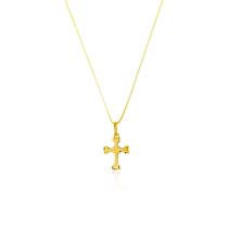 Pingente Cruz Ouro 18k Crucifixo Fosco Quadrado R008