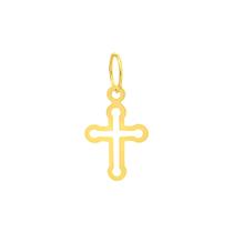 Pingente Cruz Ouro 18k Crucifixo Vazado PG-009