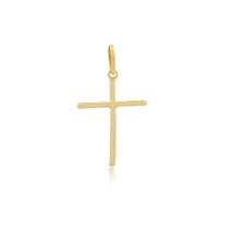 Pingente cruz palito 25mm folheado a ouro 18k