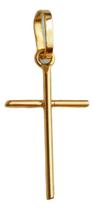 Pingente Cruz Palito + Veneziana Ouro 18k