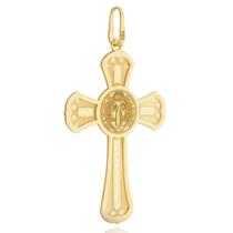 Pingente Cruz São Bento Dupla Face Em Ouro 18k Grande Pingente Cruz São Bento Dupla Face Em Ouro 18k Grande