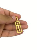 Pingente Cruz Vada Retângular - Banhado A Ouro 18K