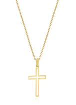 Pingente Cruz Vazada Com Corrente Bailarina Em Ouro 18k Pingente Cruz Vazada Com Corrente Bailarina Em Ouro 18k