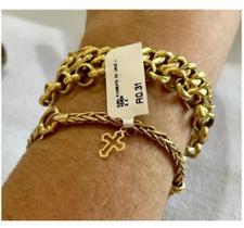 Pingente Cruz Vazado Pequeno Jesus Cristo Religioso Ouro 18k