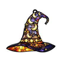 Pingente De Acrílico Para Pendurar Na Janela Com Tema De Chapéu De Bruxa De Halloween, Lua E Flores, Pingente De Acrílico Para Pendurar Na Janela Com Tema De Chapéu De Bruxa De Halloween, Lua E Flores,