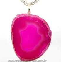 Pingente de Ágata Rosa com Pino em Prata 950 - Pacote com 3 Unidades Pingente de Ágata Rosa com Pino em Prata 950 - Pacote com 3 Unidades