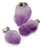Pingente De Ametista Bruto Pedra Da Sabedoria Harmonia Roxo Unidade