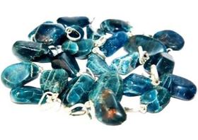 Pingente de Apatita Azul Natural em Prata 950 - 10 Unidades Atacado