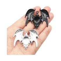 Pingente De Asas De Morcego Gótico Retrô Para Halloween Com Pedras Preciosas, Acessórios De Joias