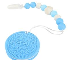 Pingente de biscoito de silicone Tether DIY Baby Biscuit Chupeta Pendente Cuidado Mastigando Brinquedo de Joias Baby Tethers (azul) - HTTN