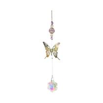 Pingente De Bola De Prisma Com Borboleta De Cristal Colorida, Criador De Arco-íris Para Decoração De