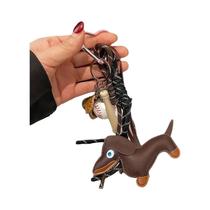 Pingente De Bolsa Em Forma De Cachorro Salsicha Vintage Estilo Coreano Com Laço E Corda Premium