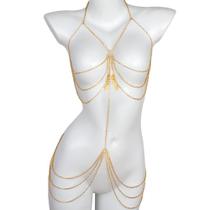 Pingente de borboleta de strass dourado Body Chain para mulheres Pingente de borboleta de strass dourado Body Chain para mulheres