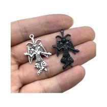 Pingente De Cabra Satânica Em Estilo Gótico Prata Antiga 10PCS Acessórios De Joalheria DIY