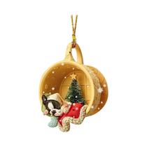 Pingente De Cão Para Árvore De Natal, Enfeite Pendurável De Bolso Nevado, Artigos Festivos Para