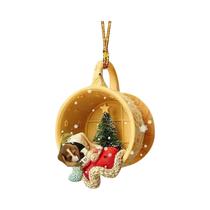 Pingente De Cão Para Árvore De Natal, Enfeite Pendurável De Bolso Nevado, Artigos Festivos Para