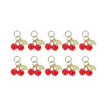 Pingente De Cereja Vermelha Em Vidro Para Brincos, Joias, Bolsas, Chaveiros, Presentes DIY Para