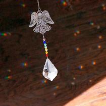 Pingente de charme de carro moderno arco-íris cristal anjo chakra suncatcher