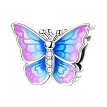 Pingente De Charme Em Prata Esterlina 925 Com Formato De Vaga-lume, Borboleta, Abelha E Libélula