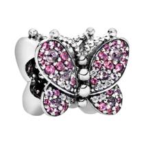 Pingente De Charme Em Prata Esterlina 925 Com Pássaro Migratório, Borboleta E Abelha Para Pulseira