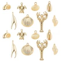 Pingente de charme SUNNYCLUE banhado a ouro 14 quilates, 16 peças para joias de bricolage
